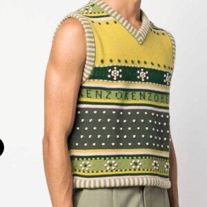 KENZO knitted V neck vintage vest size XS